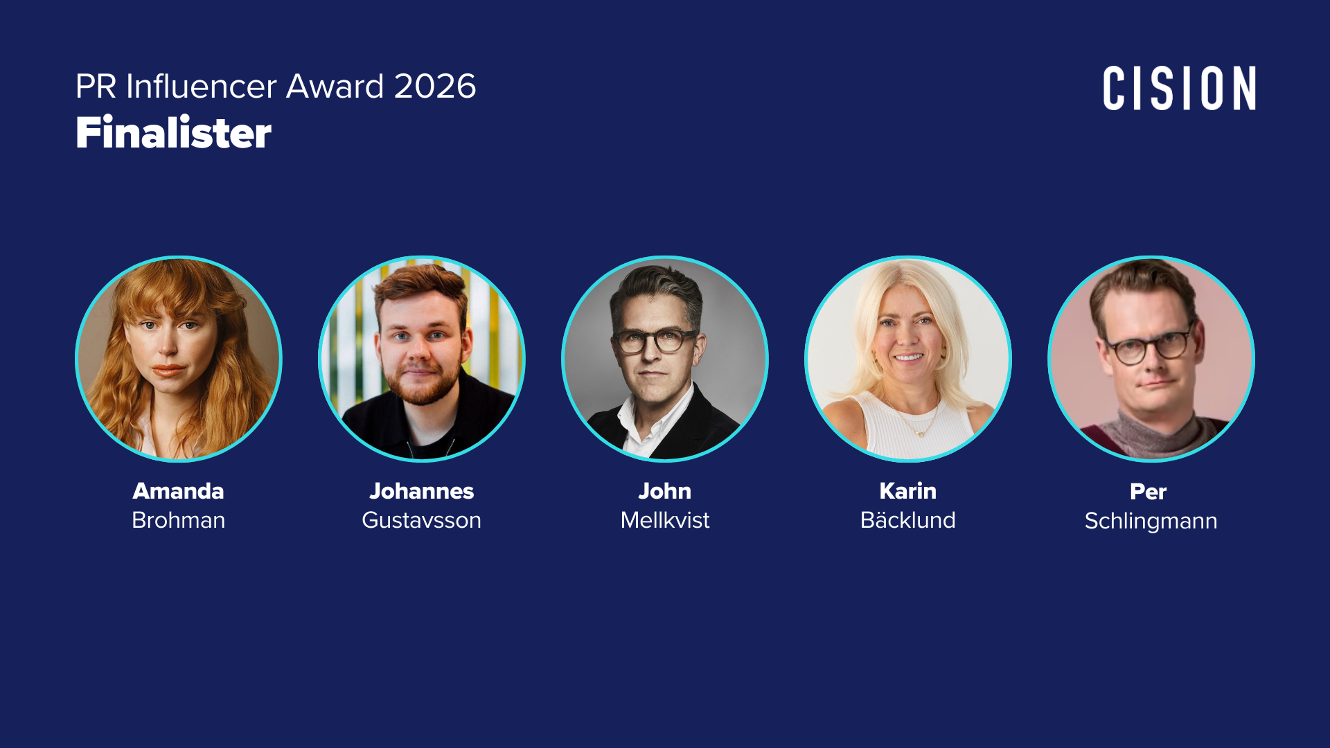 Här är årets finalister till “Cision PR Influencer Award 2026”
